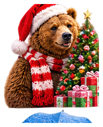California58 grizzly mascot: christmas