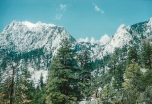 Illustrative California mountain landscape, not a current wildfire in Manton