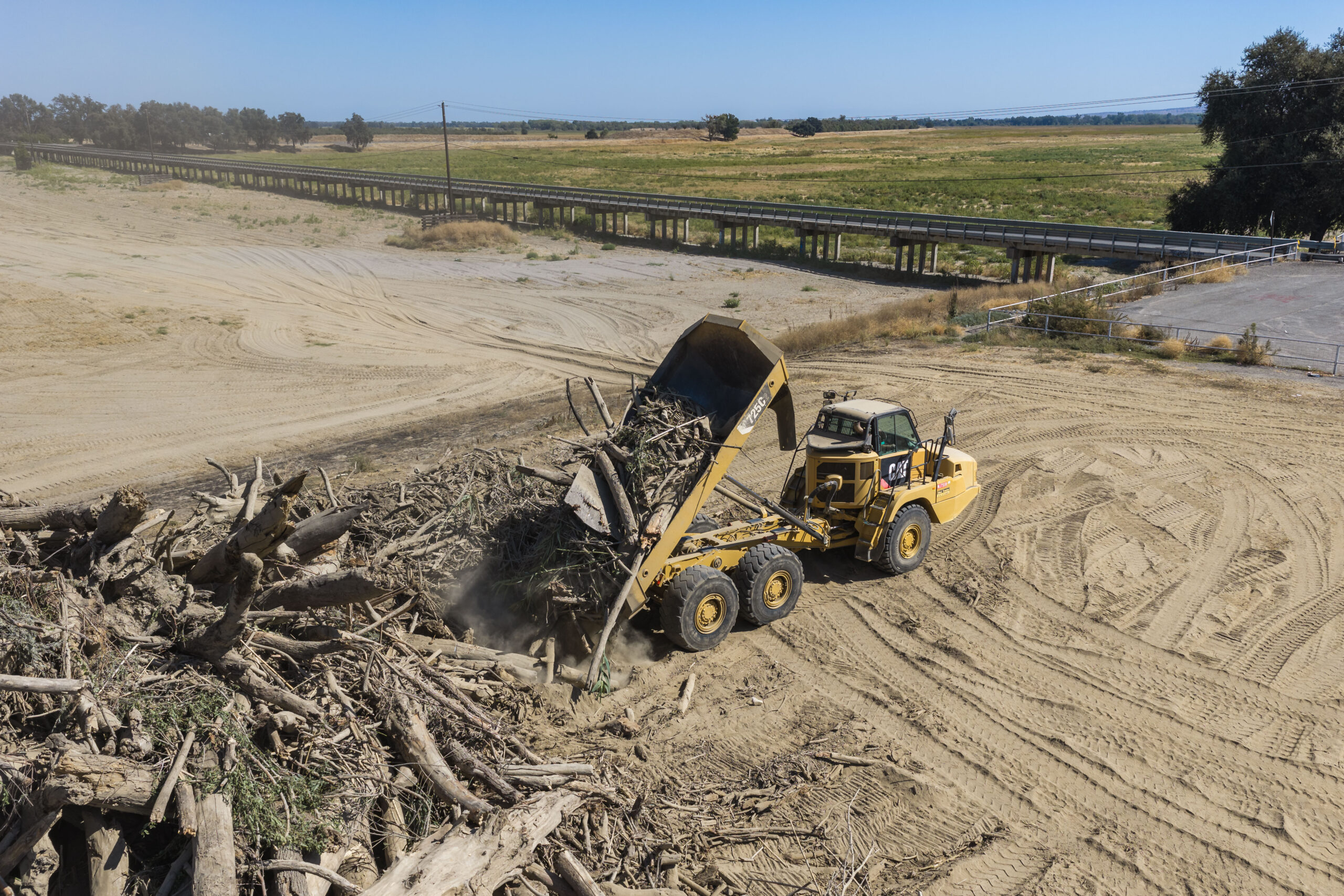 California Department of Water Resources crews working near Colusa Weir before winter storms