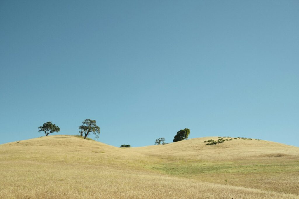 Carmel Valley hills photographed July 2023, illustrative of the area's terrain; not the Via La Gitana property.
