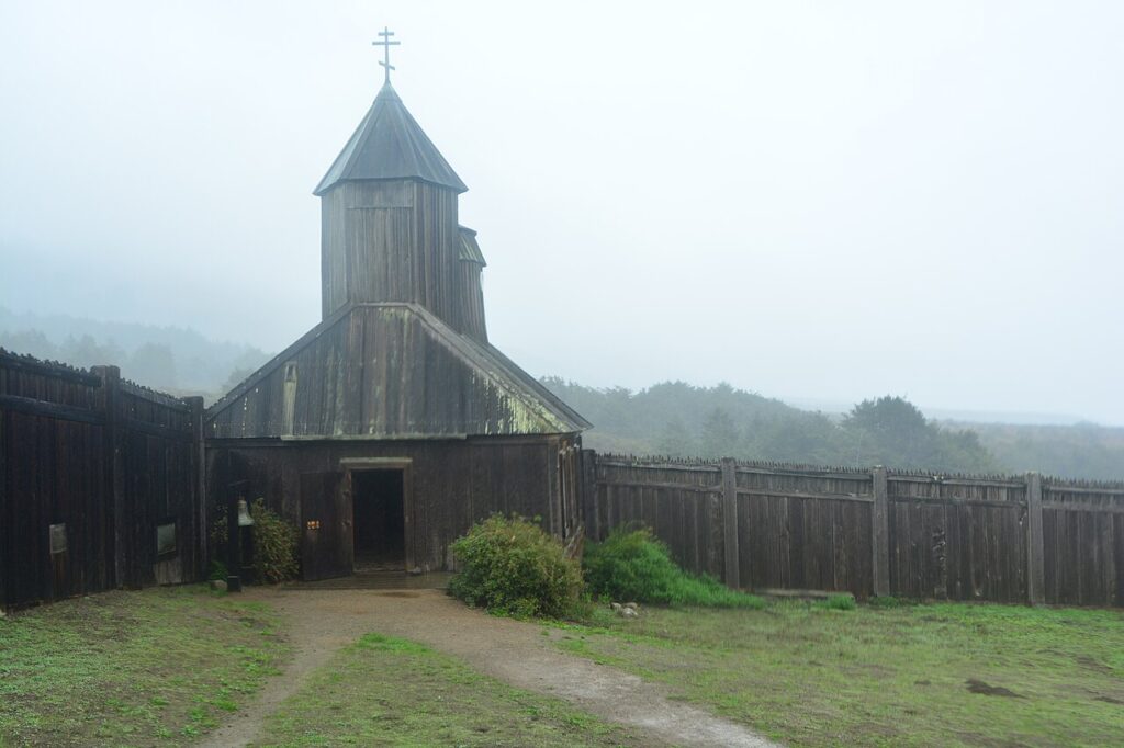 Russian Orthodox Chapel at Fort Ross State Historic Park in Sonoma County, photographed by Joe Mabel in October 2021