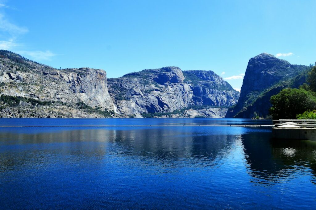 Hetch Hetchy Reservoir in Yosemite National Park; scenic photo, not showing road conditions on October 15, 2026