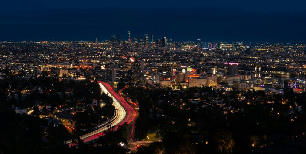 Illustrative view of Hollywood and hills by Matthew Cancik / Unsplash, not October 2026 highway construction.