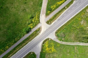 Illustrative roadway, not the proposed State Route 299 turn lane at Burnt Ranch