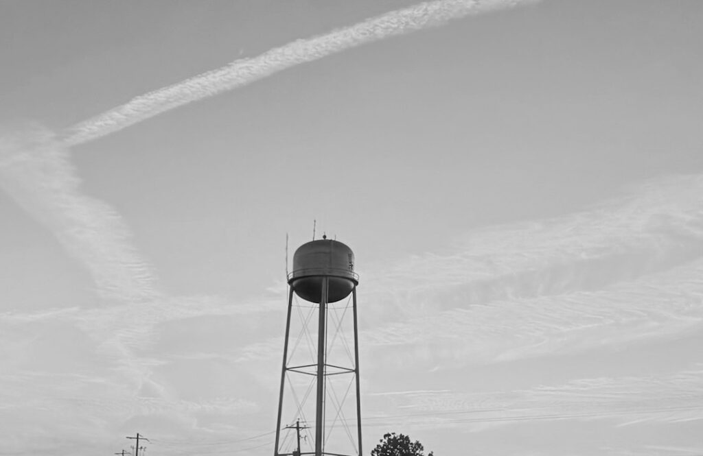 Illustrative water tower, not a tank in Burnt Ranch Estates
