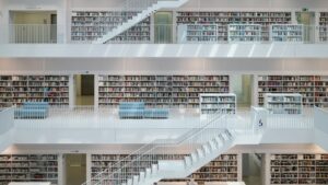 Illustrative view of a library interior; not the actual Middletown Library