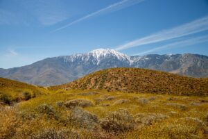 Mountain landscape near San Jacinto Peak; illustrative photograph, not an active wildfire or evacuation area