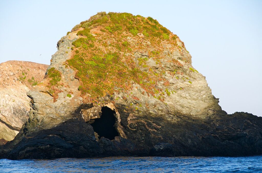 Sea cliffs at Sand Dollar Beach near Plaskett Creek Campground on California's Big Sur coast