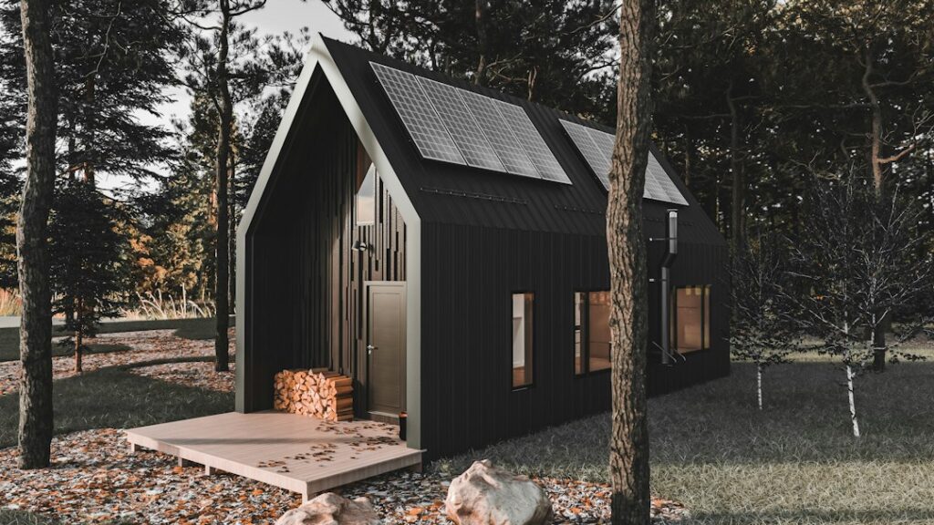 Small cabin in woodland; illustrative photograph by Thomas Werneken on Unsplash, not proof of California tiny-home compliance.